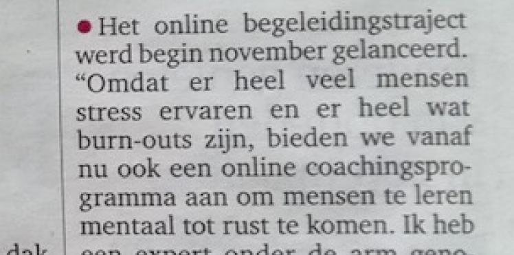 Artikel Gazet van Antwerpen 09/11/2016