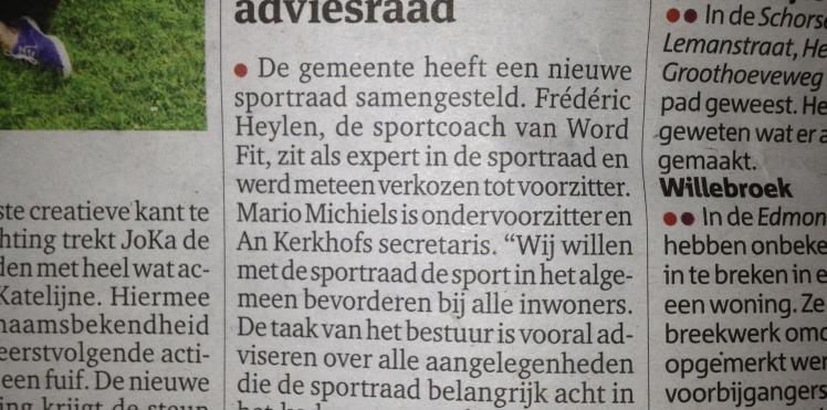 Artikel Gazet van Antwerpen 03/07/'13